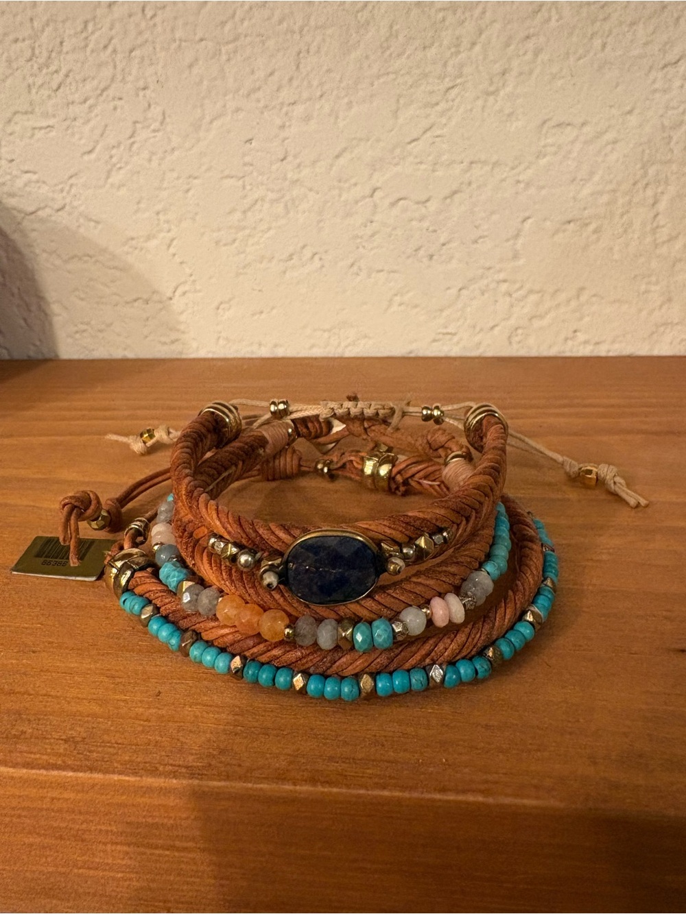 Boho Brown and Turquoise Multi-Strand Bracelets set of 3